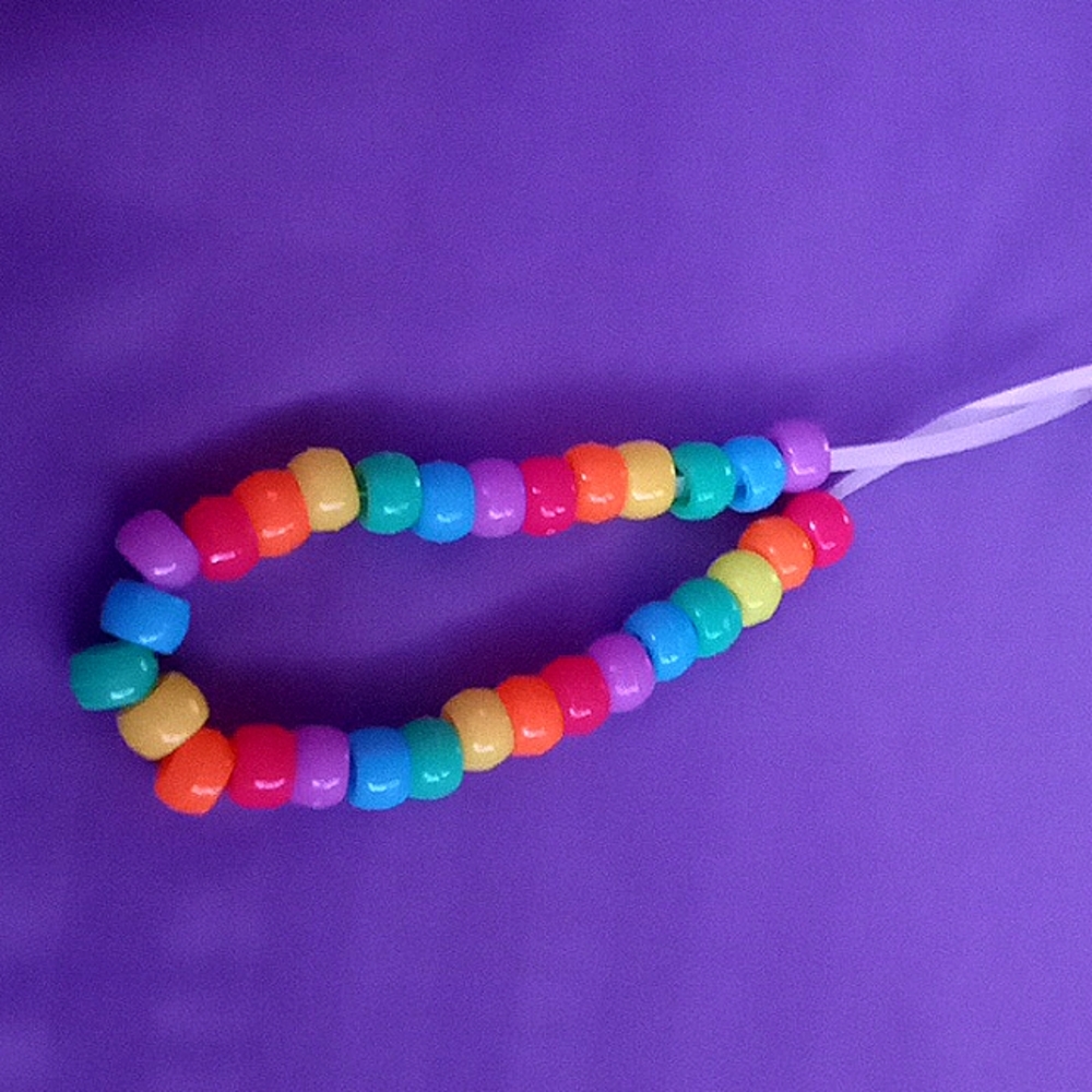 Homemade beaded bracelet (rainbow)